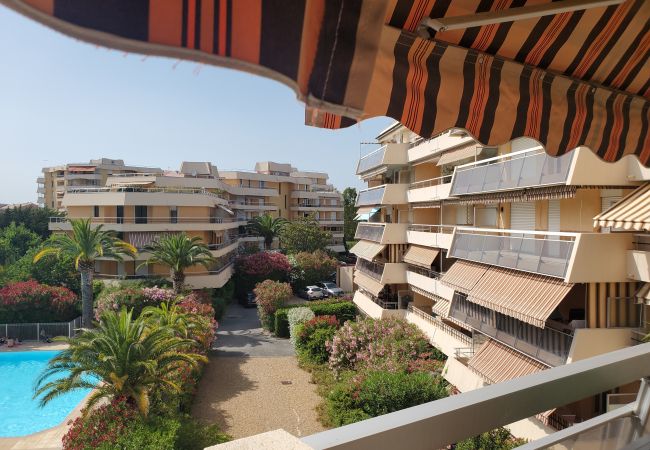 Apartamento en Fréjus - LA MIOUGRA NO Fréjus-Plage: Magnífica T2, 47 m2 con aire acondicionado, wifi/caja de fibra, a 200 m de las playas, vista a la piscina y al jardín, estacionamiento 