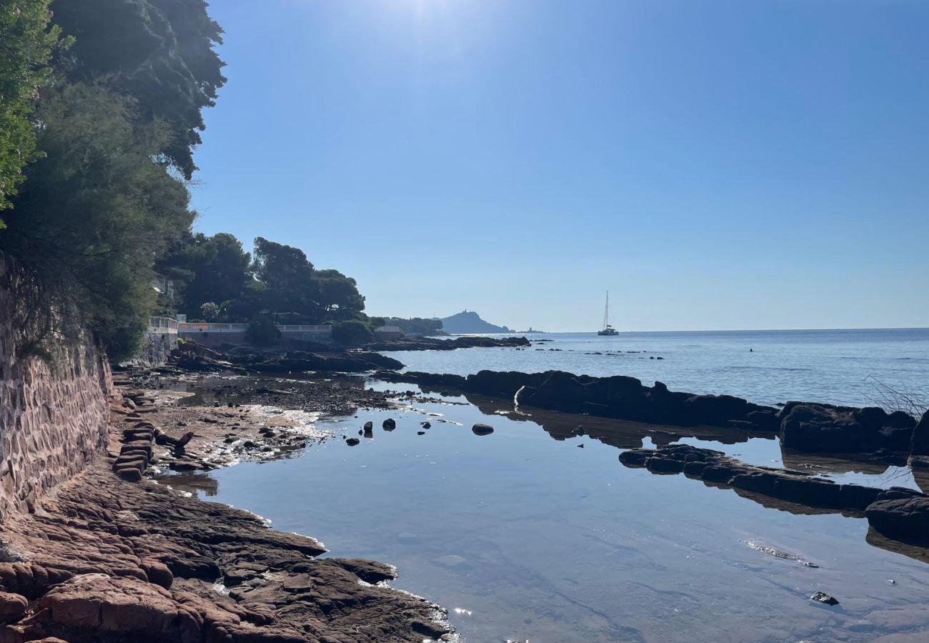 Apartamento en Saint Raphael - LA Péguière, apartamento de 2 habitaciones (27m²), para 2 adultos y 1 niño, climatizado, jardín, aparcamiento y playa a 5 minutos a pie.