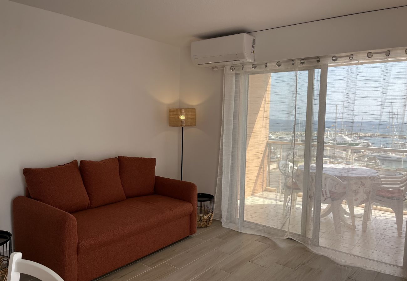 Appartamento a Fréjus - Le Capitole, magnifica vista mare, appartamento con 1 camera da letto + cabina, 40m2, aria condizionata e garage