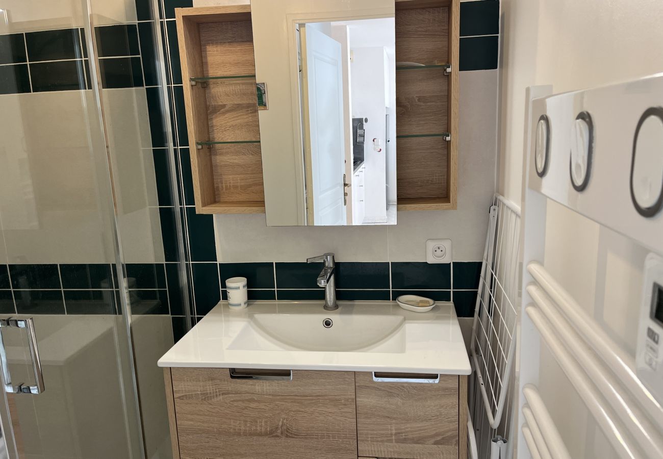 Appartamento a Fréjus - Port Fréjus, Les Rives Latines, a 100 m dalla spiaggia, vista porto, bilocale di 40 m², 4 posti letto, parcheggio.